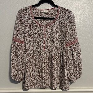 Max Studio Cream Floral Blouse